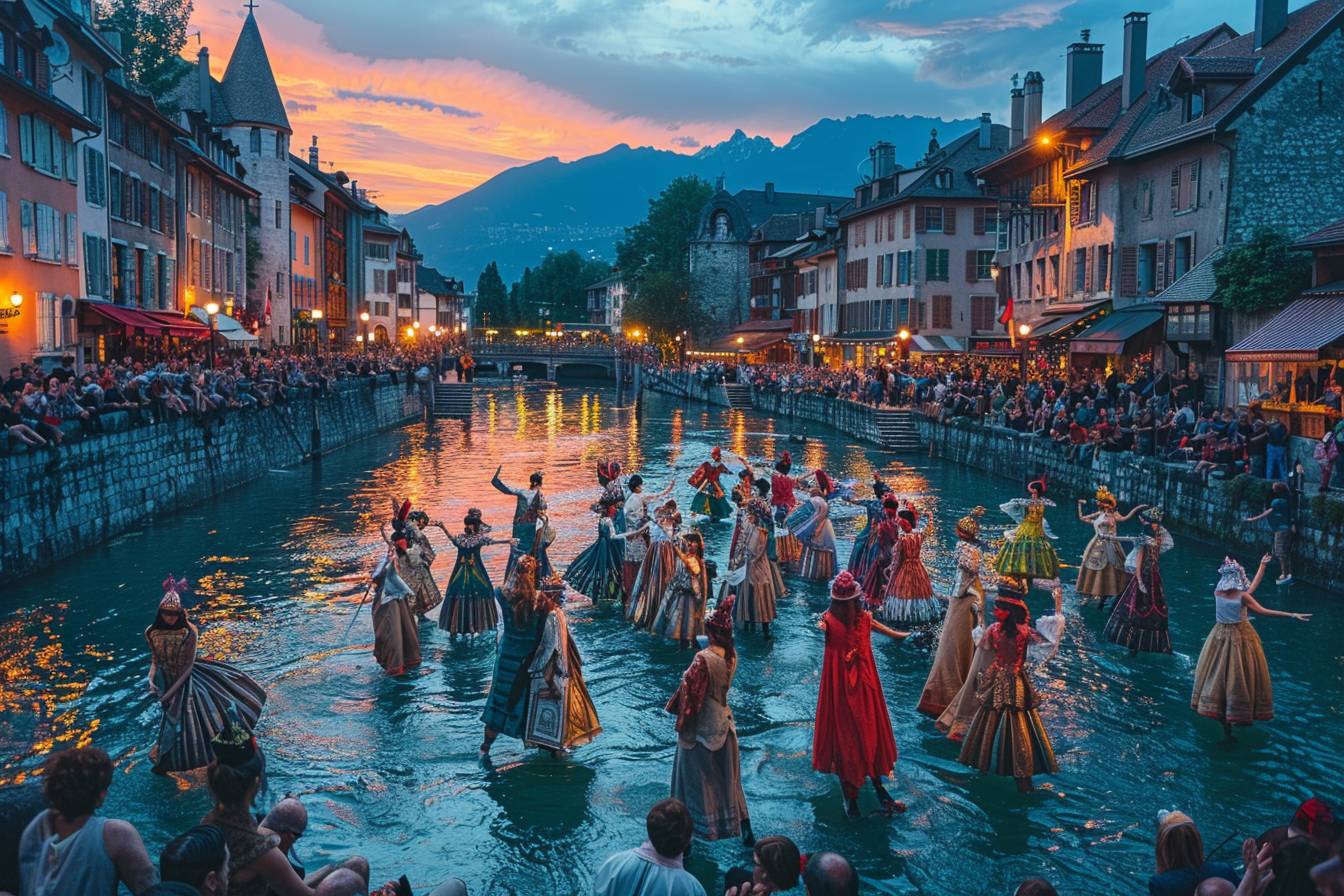 Vue panoramique d'Annecy mettant en avant la riche vie culturelle de la ville