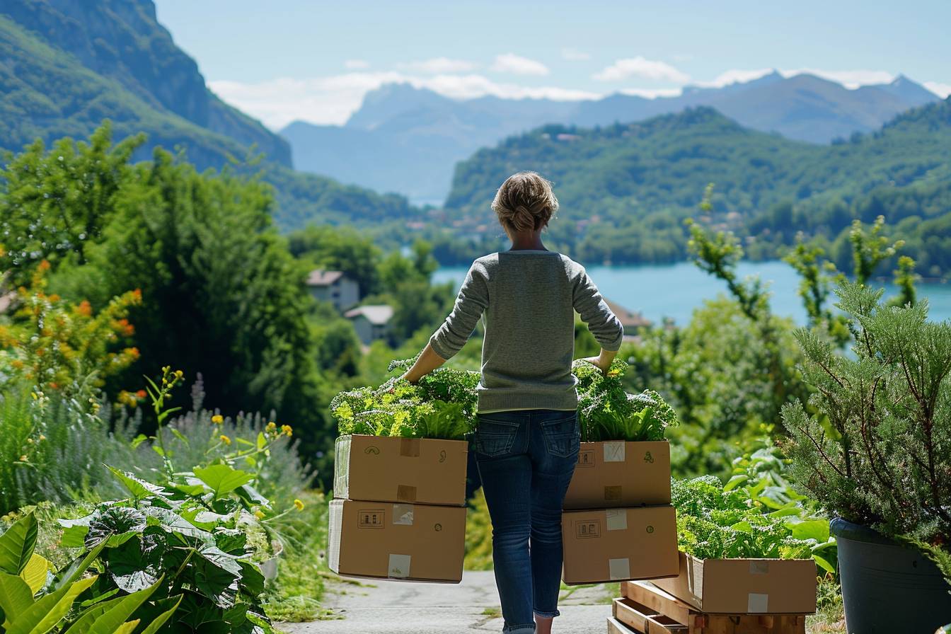 Boîtes en carton recyclé et matériaux de déménagement durables utilisés pour un déménagement éco-responsable à Annecy